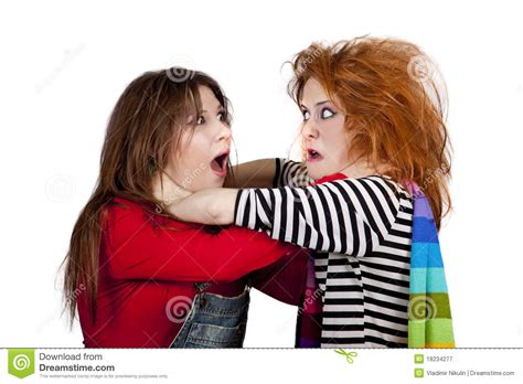 Two Funny Angry Girls Stock Image Image Of Beauty Women 18234277