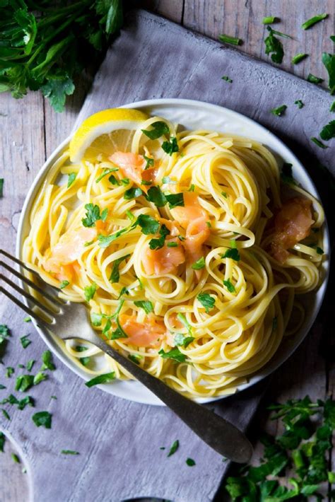 Seared salmon in creamy dill sauce on pasta. Smoked Salmon Pasta Carbonara Recipe. A healthy recipe ...