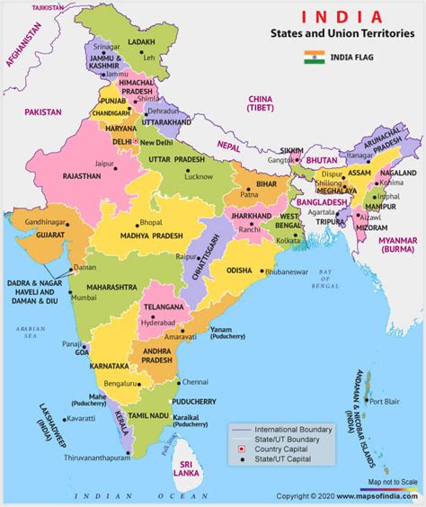 Indian States And Capitals 2022 28 States And 8 Union Territories In