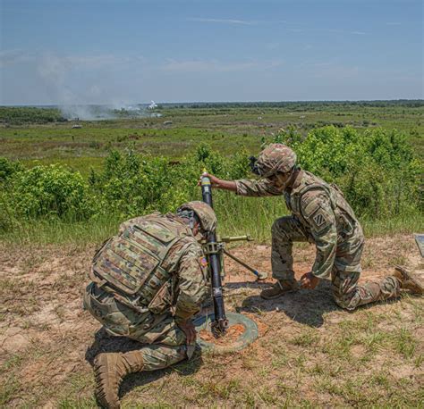 Mortars Of The 1 121st Infantry Regiment Conduct A Live Fire Exercise