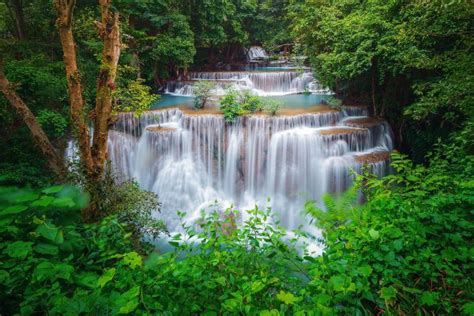 Huay Mae Khamin Waterfall Kanchanaburi Tourist