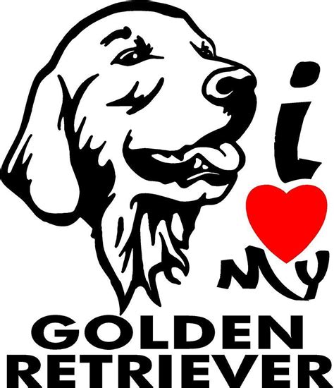 I Love My Golden Retriever Vinyl Sticker Golden Retriever Art Golden Retriever Girl Golden