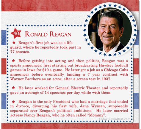 100 Facts About Us Presidents 40 Ronald Reagan
