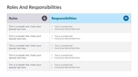 Table Of Roles And Responsibilities Slidemodel
