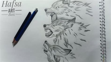 How To Draw A Wolf Draw Pack Of Wolves Pencil Sketch Of Howling