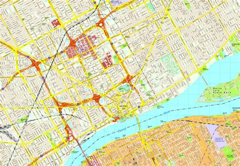 Detroit Map Vector Maps