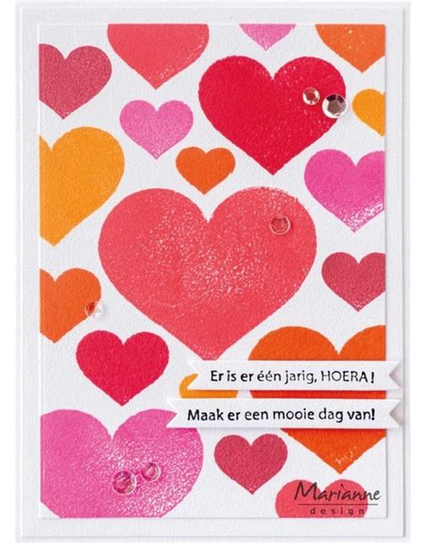 Marianne Design Colorful Silhouettes Basic Hearts Clear Stamp Set