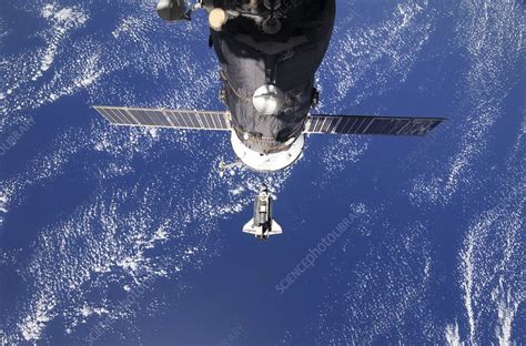 Discovery Approaching The Iss Sts 133 Stock Image C0104107