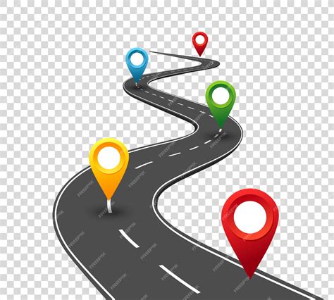 Premium Vector Road Infographics Winding Road To Success With Pin