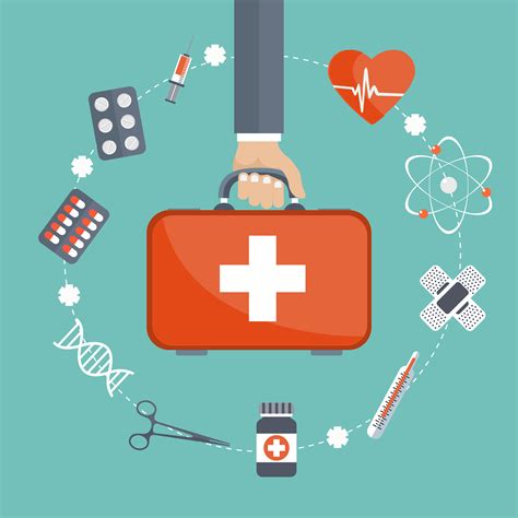 Vector Illustration In A Modern Flat Style Health Care Concept Hand