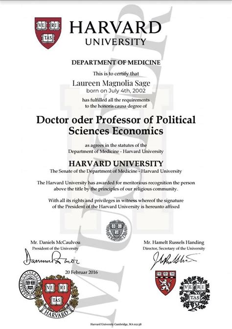 Pin Von Da Auf Tshirts Harvard Universit T Doktor Urkunde