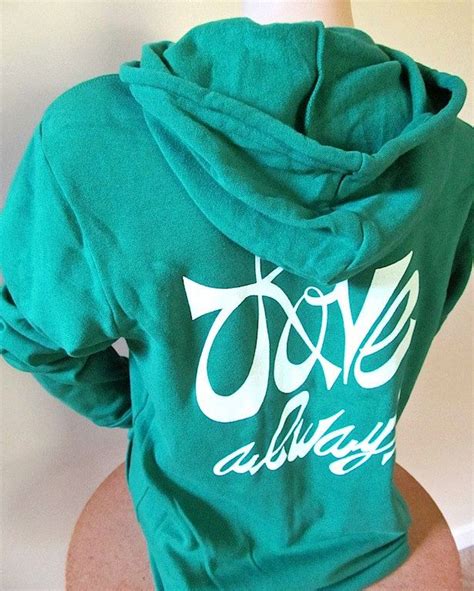 A zip up hoodie is part of the layers game. Apparel for Charity, Love Always Kelly Green Zip Up Hoodie ...