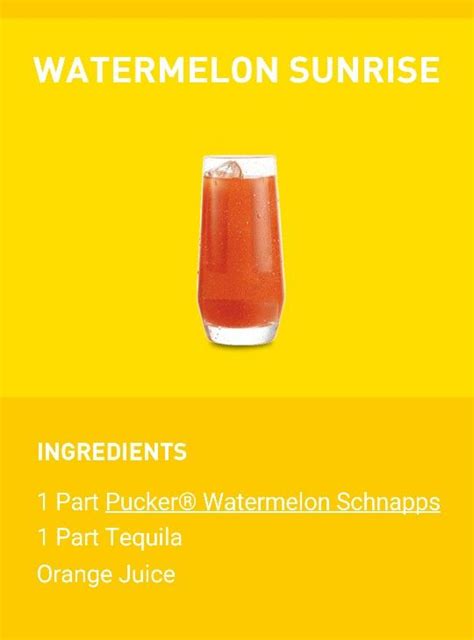 Watermelon Sunrise Tequila Orange Juice Liqueurs