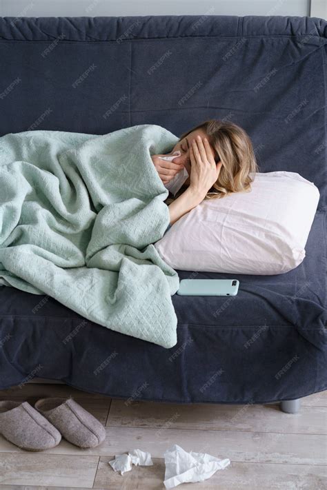 Premium Photo Unhealthy Woman Suffer From Flu Cold Or Seasonal