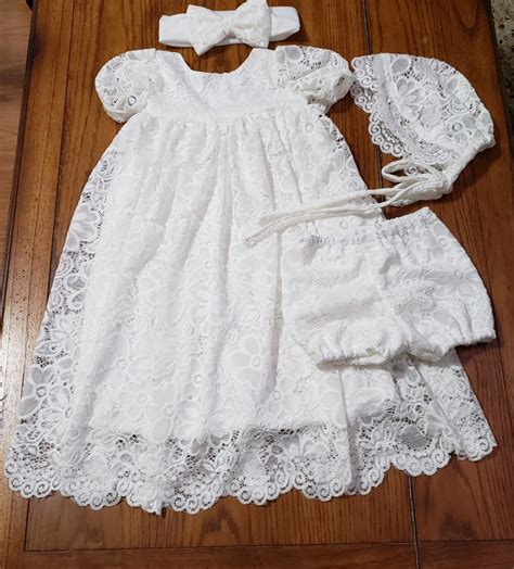 Lace Baptism Gown Girls Lace Christening Gowns Baby Girl Etsy