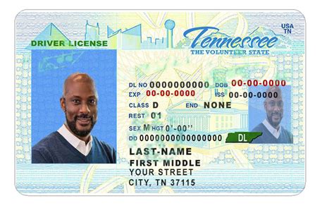 Tennessee Driver License Psd Template Front And Back