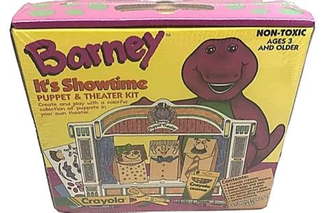 1993 Barney Its Showtime Puppet And Theater Kit Vintage Arts And Crafts