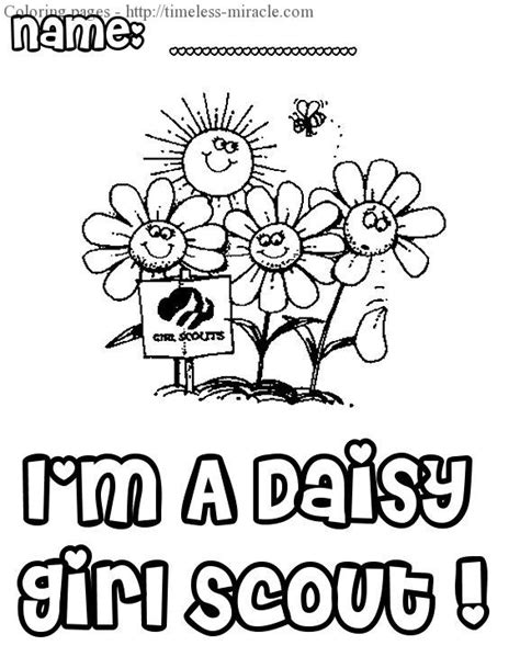 Daisy Girl Scout Coloring Pages Free Timeless Miracle Com