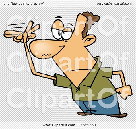 Clipart Of A Cartoon Man Gesturing That He Is Watching Someone