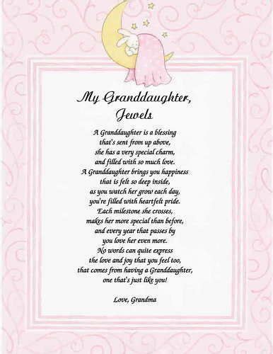 Details About A Personalised Poem For A Granddaughter 83 X 117