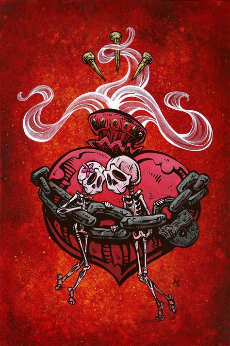 Chained To You By David Lozeau Day Of The Dead Artist Skeletons