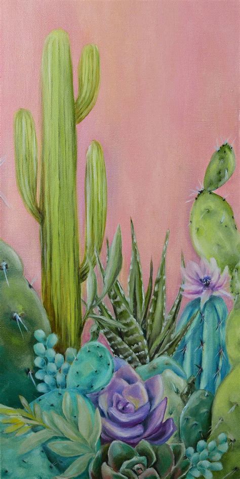 Large Cactus Print Succulent Artworkcactus Paintingcactus Print Set