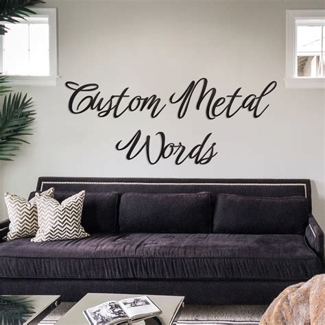 Custom Metal Words Wall Art Font Options Text Wall Art Etsy