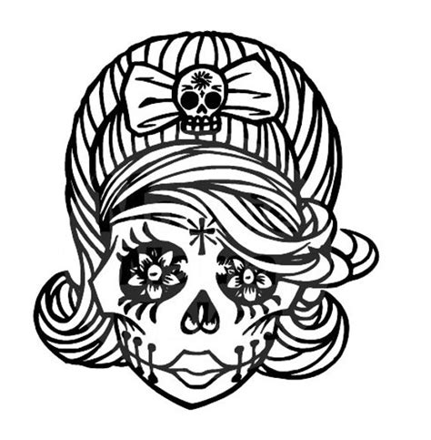 Rockabilly Sugar Skull Vinyl Decal