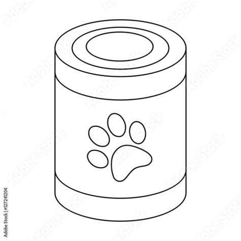 Dog Food Icon In Outline Style Isolated On White Background Dog