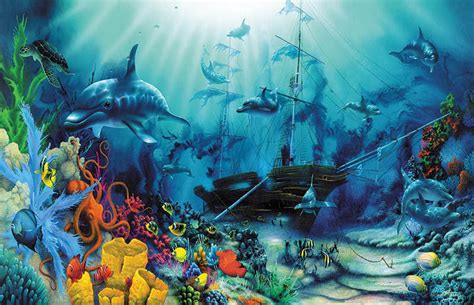 Ocean Treasures Shipwreck Poster 24 X 36 Murals 101