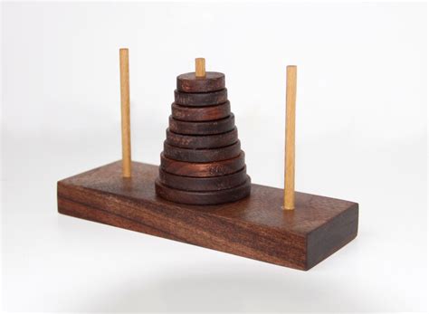 Wooden Tower Of Hanoi Puzzle Game Brain Teaser Puzzle Etsy In 2021 Tower Of Hanoi Puzzle