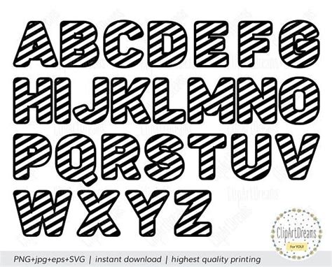 Striped Font Svg Stripe Zebra Letters Alphabet Svg Files Etsy In 2021