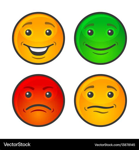 Color Smiley Face Icons Set Royalty Free Vector Image