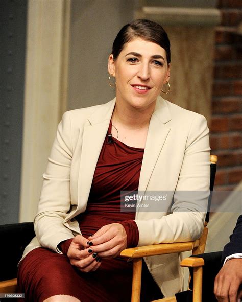 Actress Mayim Bialik Appears On The Set Of The Big Bang Theory For