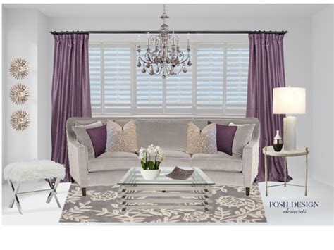 Plum And Gray Living Room