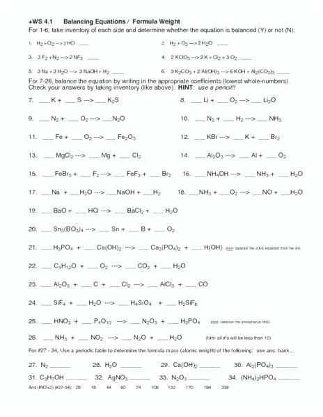 This means that the total mass of the reactants is the same as the total mass of the products. Types Of Chemical Reactions Worksheet Answer Key 31 Awesome Types Chemical Reactions Worksheet ...