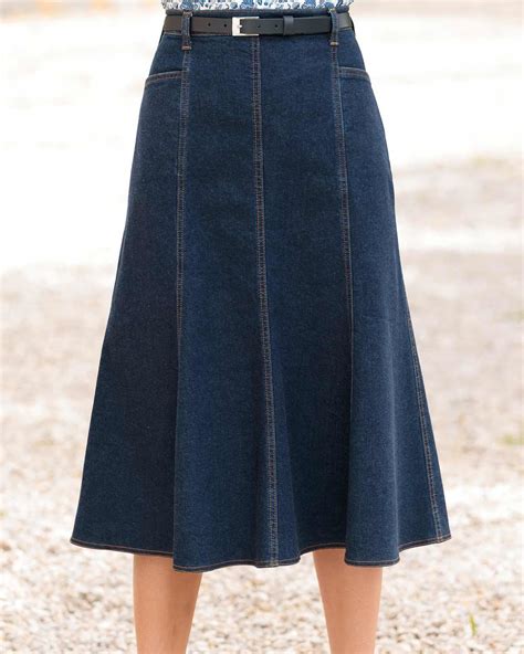 Ladies A Line Denim Skirt Available In 3 Lengths Sizes 10 24
