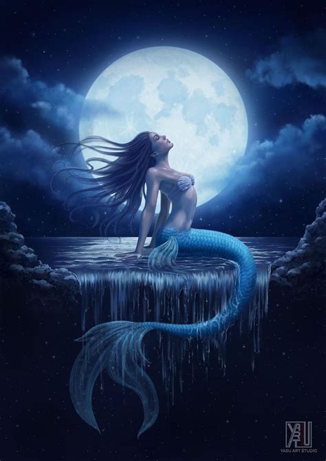 Moon Mermay Day Colored By Yasumatsuoka On Deviantart Mermaid Artwork Mermaid Art