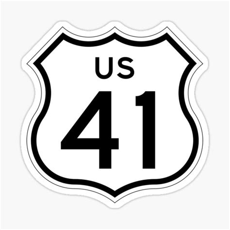 Us Route 41 Sticker By Bryanchien Redbubble