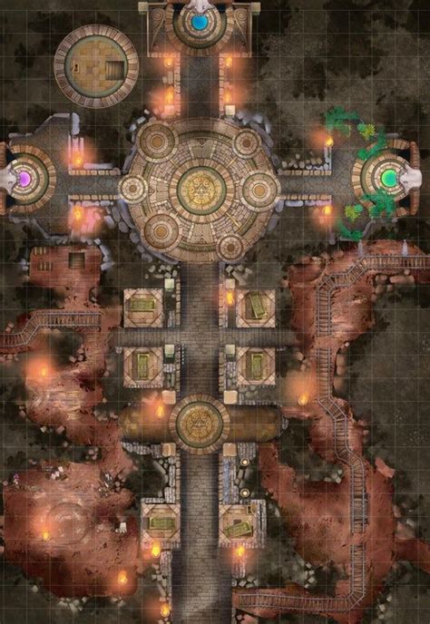 18 X 26 Underground Temple Map Battlemaps Dnd World Map Dungeon
