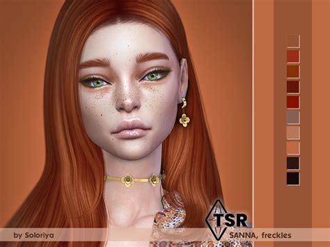 Soloriyafreckles Sanna Sims 4 Freckles In 10 Colors All Ages