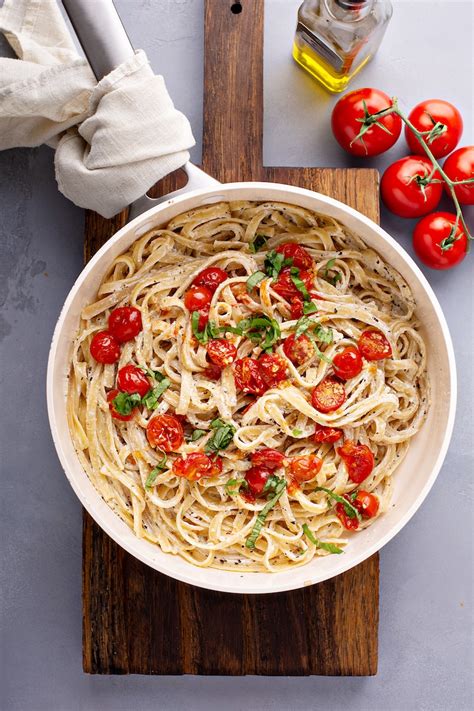 Creamy Pasta With Roasted Cherry Tomatoes Recipe
