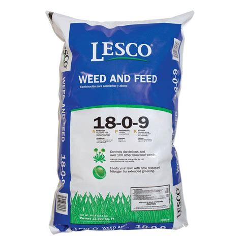 Lesco 50 Lb Weed And Feed Professional Fertilizer 18 0 9 080257 The