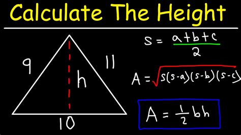 Use triangle area formula to calculate area i.e. How To Calculate The Height of a Triangle Using Heron's ...