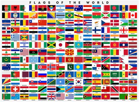 Flags Of The World Art Print World Country Flags Poster Etsy