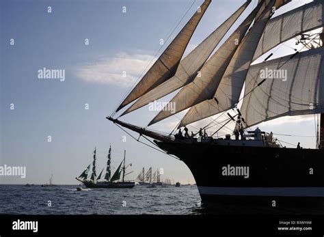 Four Masted Sail Training Barque Sedov At The Start Of The Falmouth To