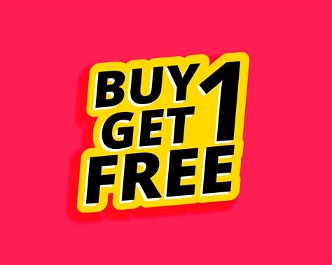 Free Vector Buy One Get One Free Promotional Tag Vector