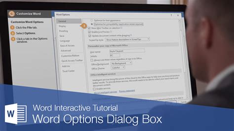 Word Options Dialog Box Customguide