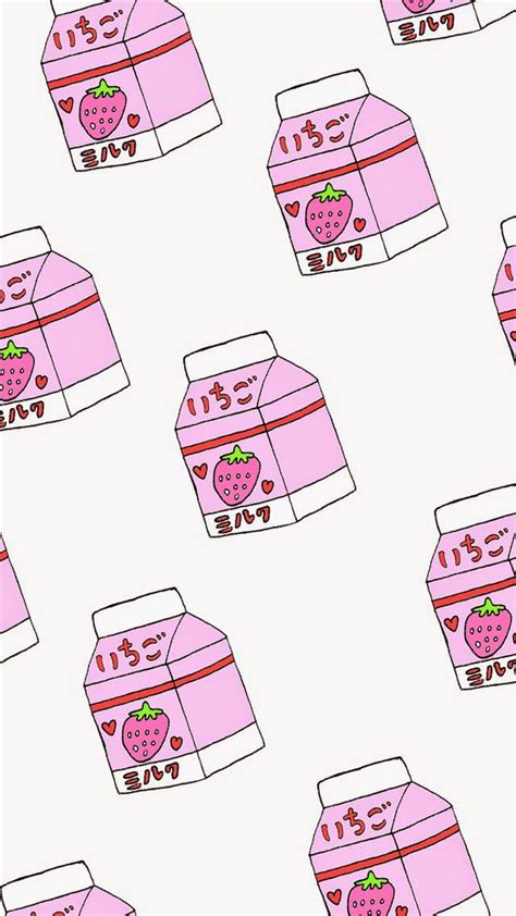 Kawaii Aesthetic Strawberry Milk Wallpaper See More Ideas About Pink