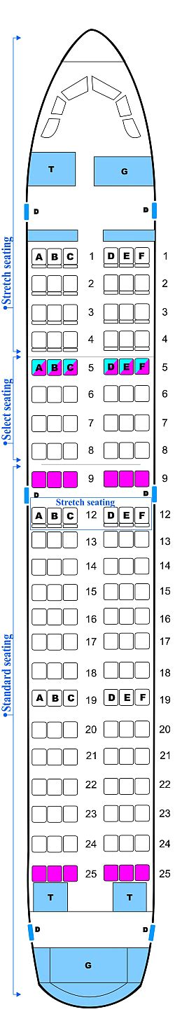 Seat Map Midwest Airlines Airbus A319 Midwest Airlines Airbus Airlines